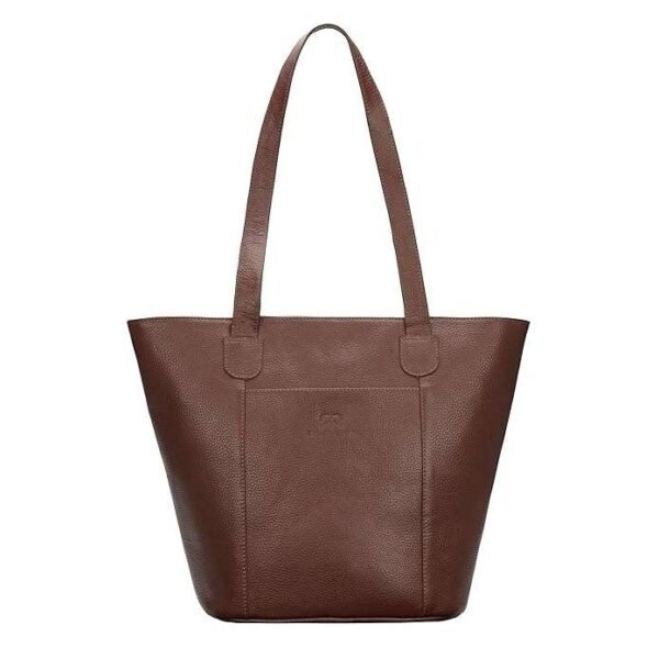 Rinezza Genuine Leather Women's Classic Tote Bag | Hobo Shoulder Bag for Office | Brown Spacious Stylish Design