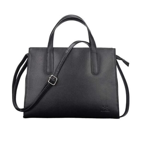 Rinezza Genuine Leather Satchel Handbag for Women, Satchel Bag for Work, Ladies Purse, Stylish Shoulder Bag, Black