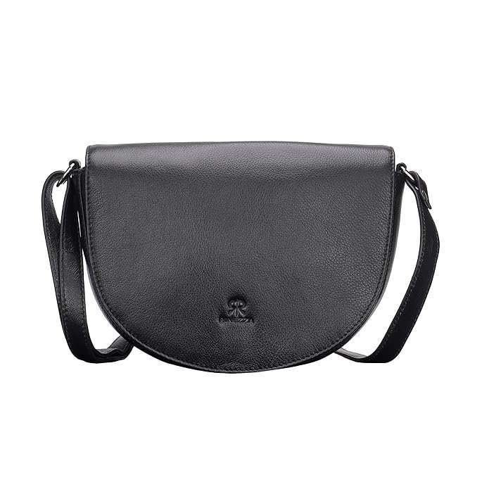 Rinezza Genuine Leather Sling Bag with Magnetic Button Adjustable Shoulder Strap,Trendy Crossbody Bag For Girls