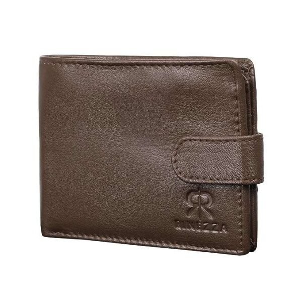 Rinezza Genuine Leather Men's Wallet with Card Slots, RFID Protected, Brown