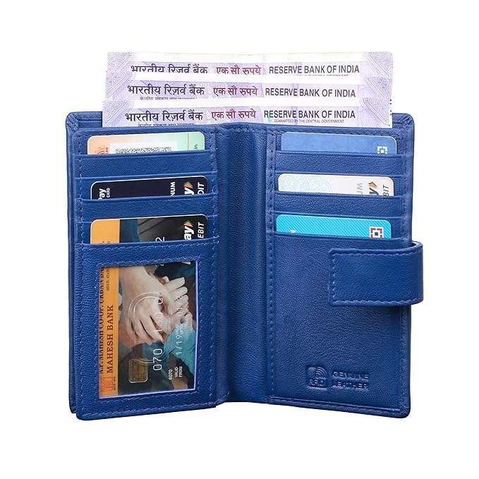 Rinezza Genuine Leather Long Wallet Card Holder | for Men & Women | RFID Protected |16 Card Slots | Travel Accessories - Image 4