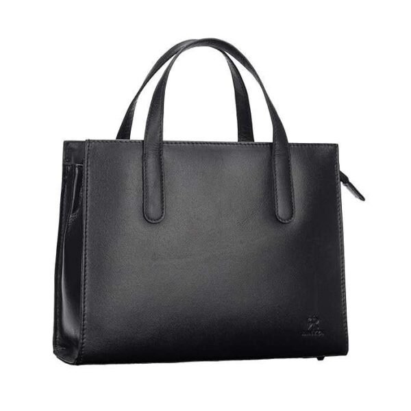 Rinezza Genuine Leather Satchel Handbag for Women, Satchel Bag for Work, Ladies Purse, Stylish Shoulder Bag, Black