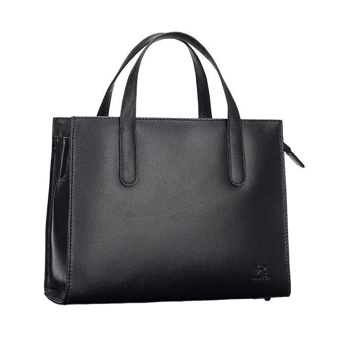 Rinezza Genuine Leather Satchel Handbag for Women, Satchel Bag for Work, Ladies Purse, Stylish Shoulder Bag, Black - Image 2