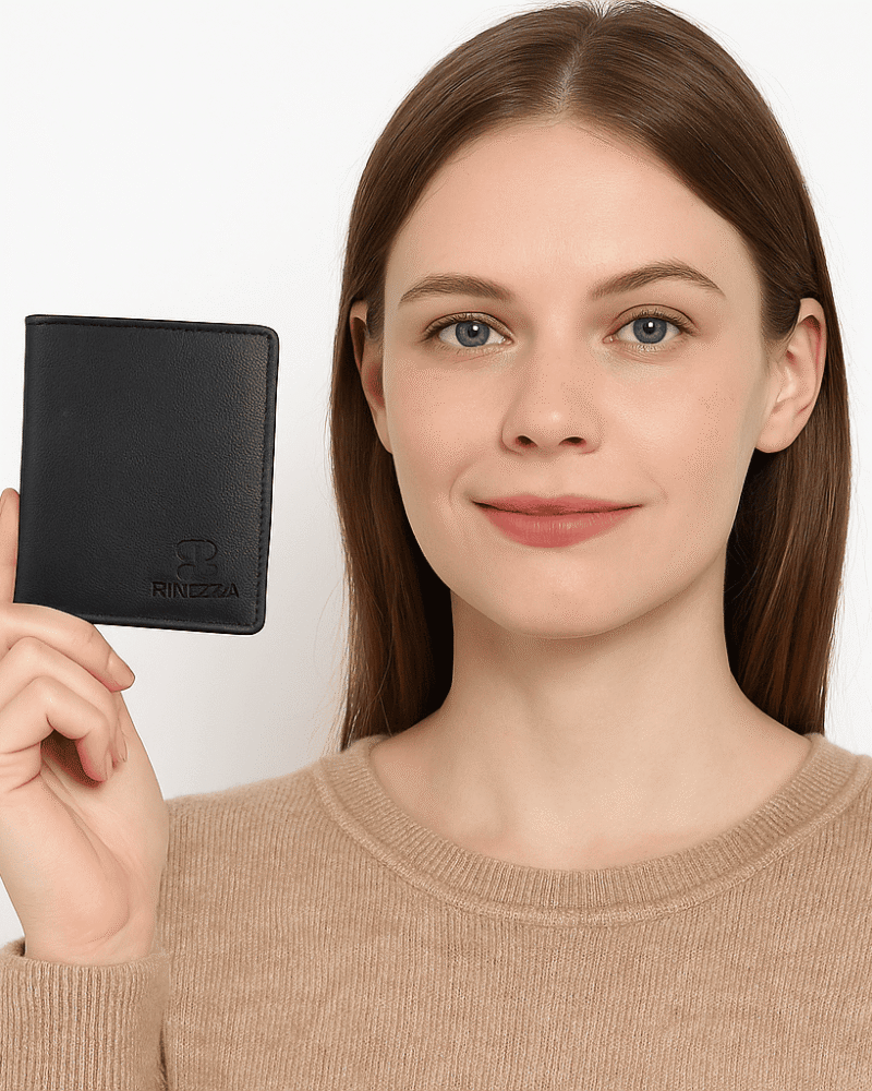 Rinezza Genuine Leather Bi-Fold Card Holder Wallet | Slim | Stylish | Functional