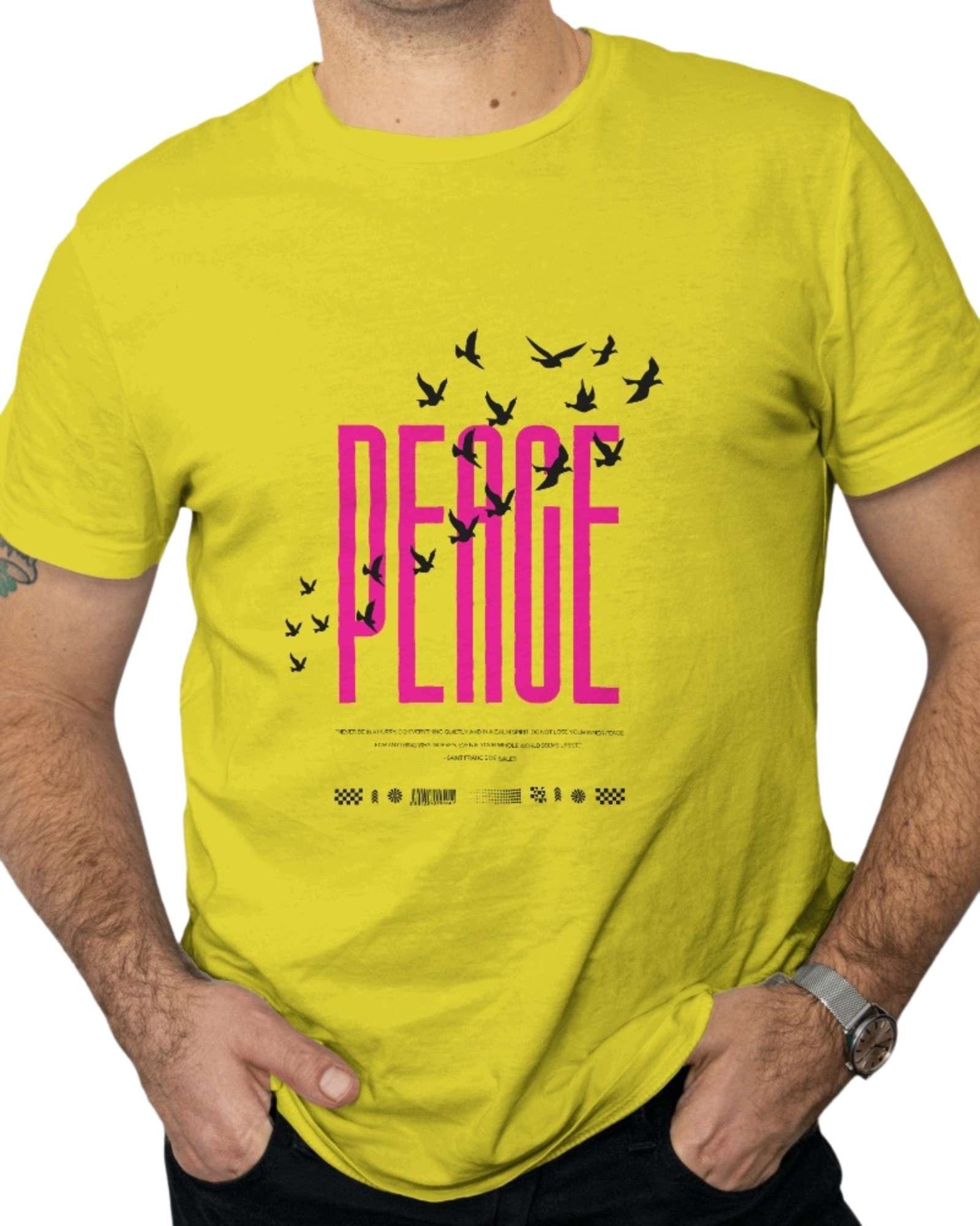 Funtee Peace Graphic Unisex Imported T-Shirt - Image 2