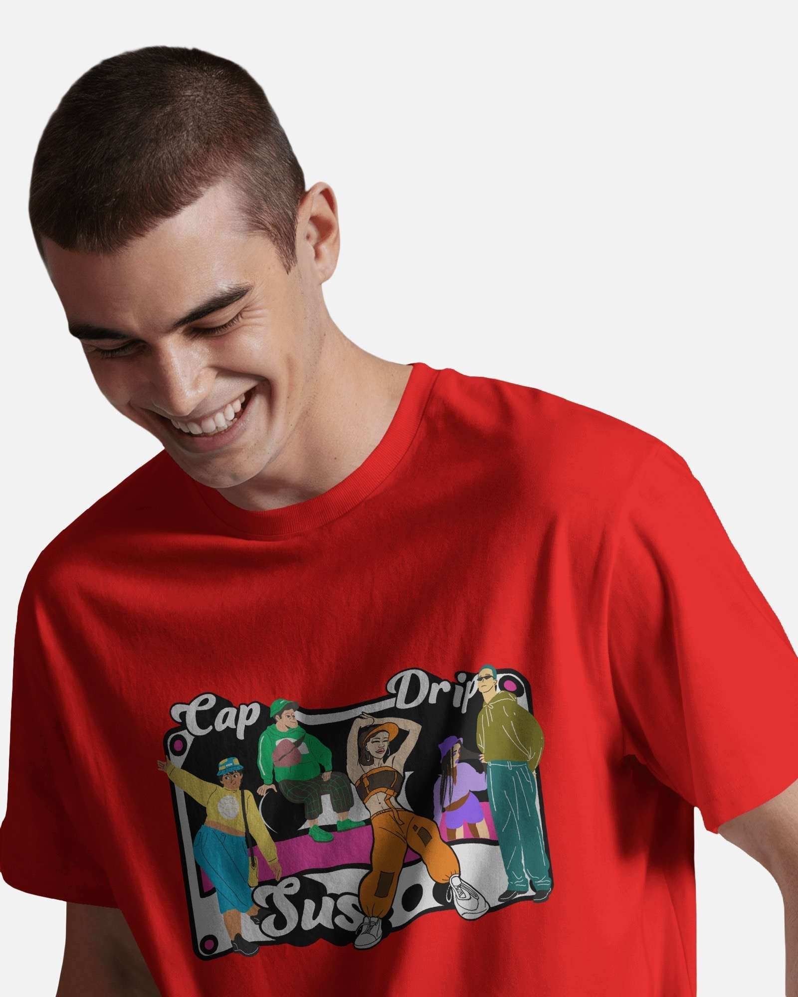 Funtee Bold Cap Drip Sus Graphic Printed Imported T-Shirt – Casual Cool Unisex Wear - Image 4
